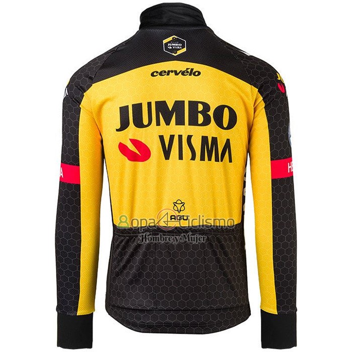 Jumbo Visma Ropa Ciclismo Culotte Largo 2021 Mangas Largas Negro AMarillo